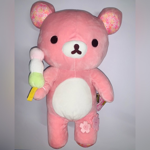 Pink Mochi Rilakkuma Bear Squishy Plush Stuffed Animal - Picture 1 of 5